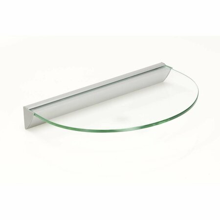 HOME IMPROVEMENT 12 in. Essentials Half Round Clear Glass Shelf Kit HO3042543